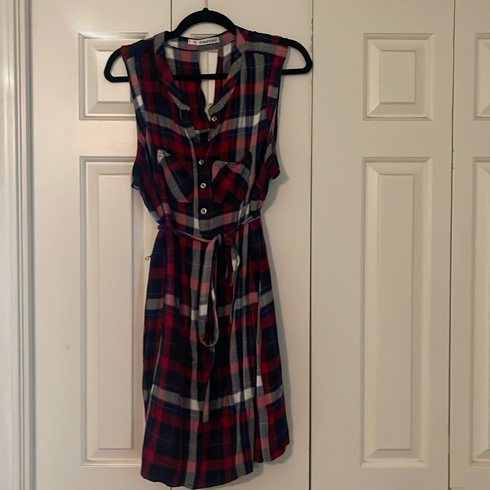 Sleeveless Maurices flannel short dress